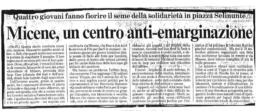 Micene, un centro anti emarginazione